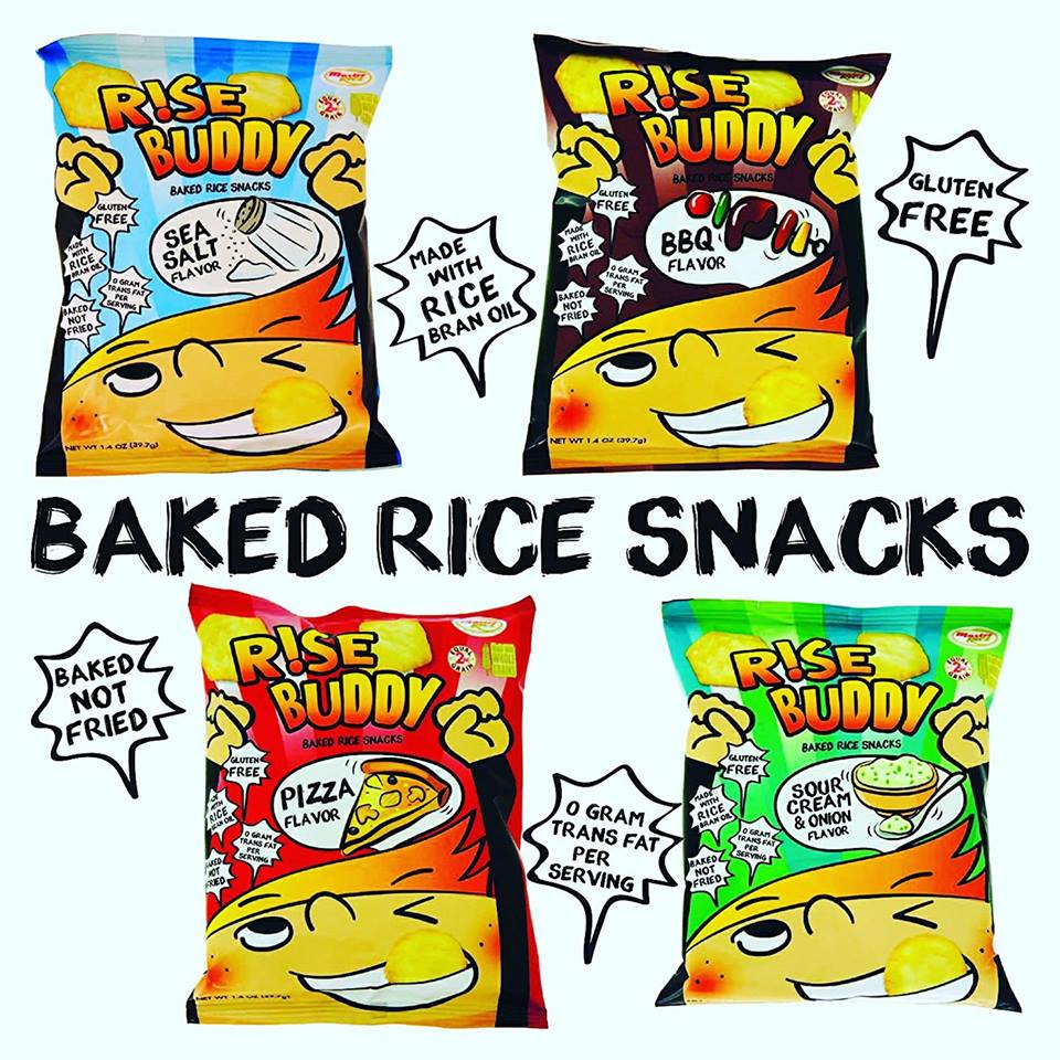 Rise Buddy Baked Rice Snacks bags
