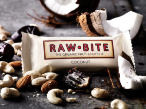 Raw Bite Coconut Bar and Ingredients